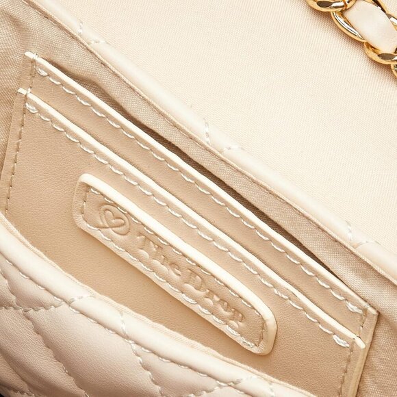 Women's Cream Polyester Willow Adjustable Strap With Chain Belt Crossbody Bag - Picture 5 of 6